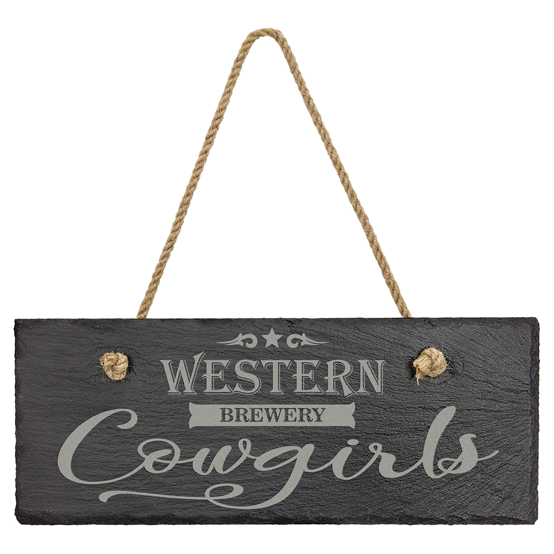 Rectangle Slate Decor with Hanger String - 10" x 4"